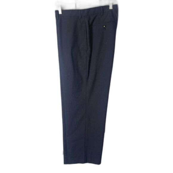 Michael Kors Navy Blue Flat Front Creased Straight Leg Dress Pant Trouser 40/26* - Picture 1 of 10